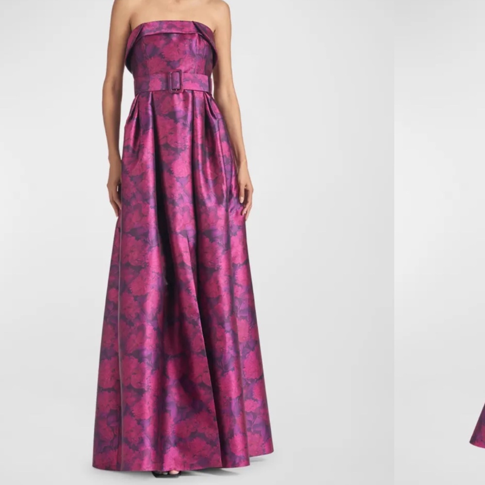 Sachin & Babi - Brielle Strapless Floral-Print Mikado Gown